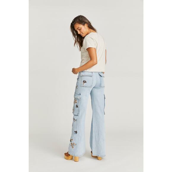 DRIFTWOOD Size 28 Wide Leg Cargo X Indigo Detached Jeans - Picture 3 of 4